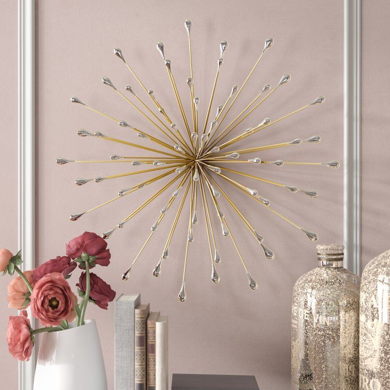 Starburst Metal Wall Décor | Starburst Wall Decor, Sunburst Wall Decor Intended For Gold And Silver Metal Wall Art (View 2 of 15)