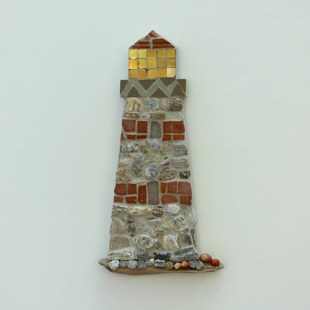 Stone Lighthouse Coastal Mosaic Wall Artrana Cullimore Pertaining To Lighthouse Wall Art (View 7 of 15)