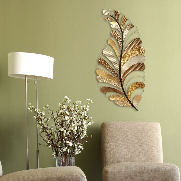 Stratton Home Decor Cut Out Gold Leaf Wall Decor – Free Shipping Today Throughout Gold Leaves Wall Art (View 5 of 15)