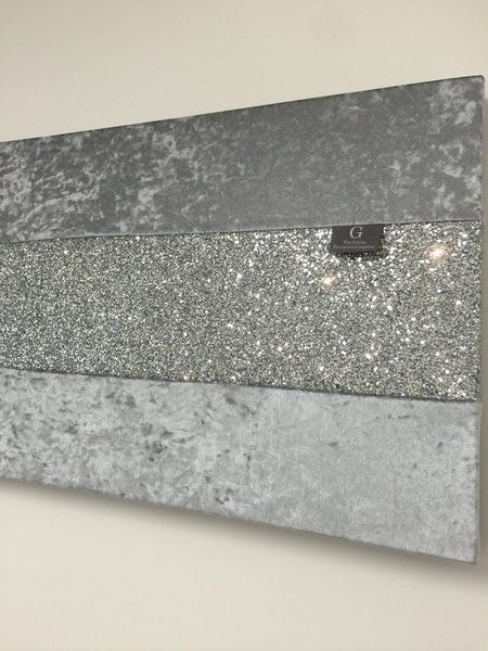 Stunning Gunmetal Grey Crushed Velvet With Silver Glitter Wall Art Within Gunmetal Wall Art (View 5 of 15)
