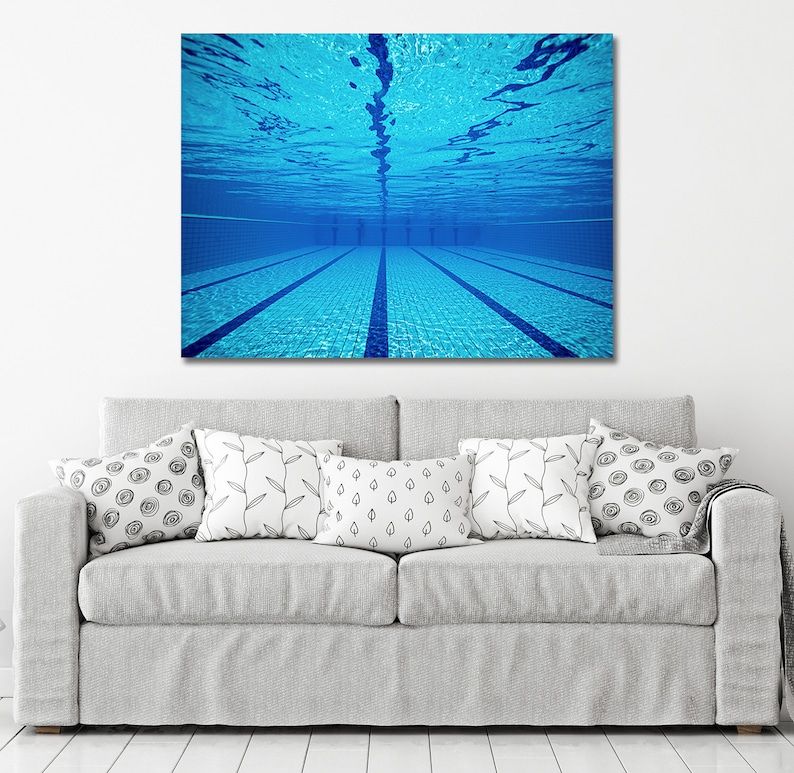 Swimming Pool Swimmers Gift Canvas Wall Art Swimmers Gift | Etsy With Regard To Swimming Wall Art (View 4 of 15)