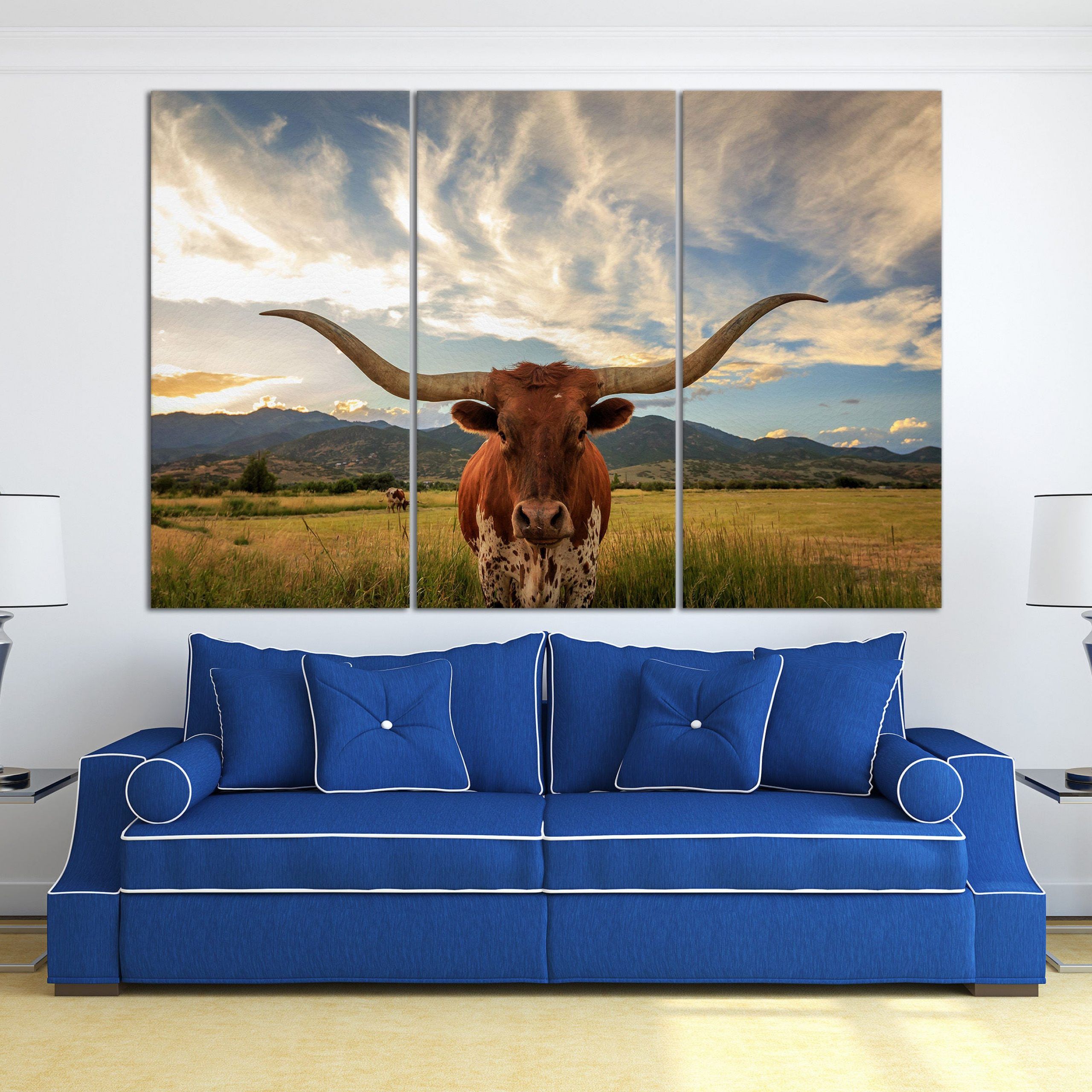 Texas Longhorn Steer Canvas Wall Art Intended For Long Horn Wall Art (View 15 of 15)