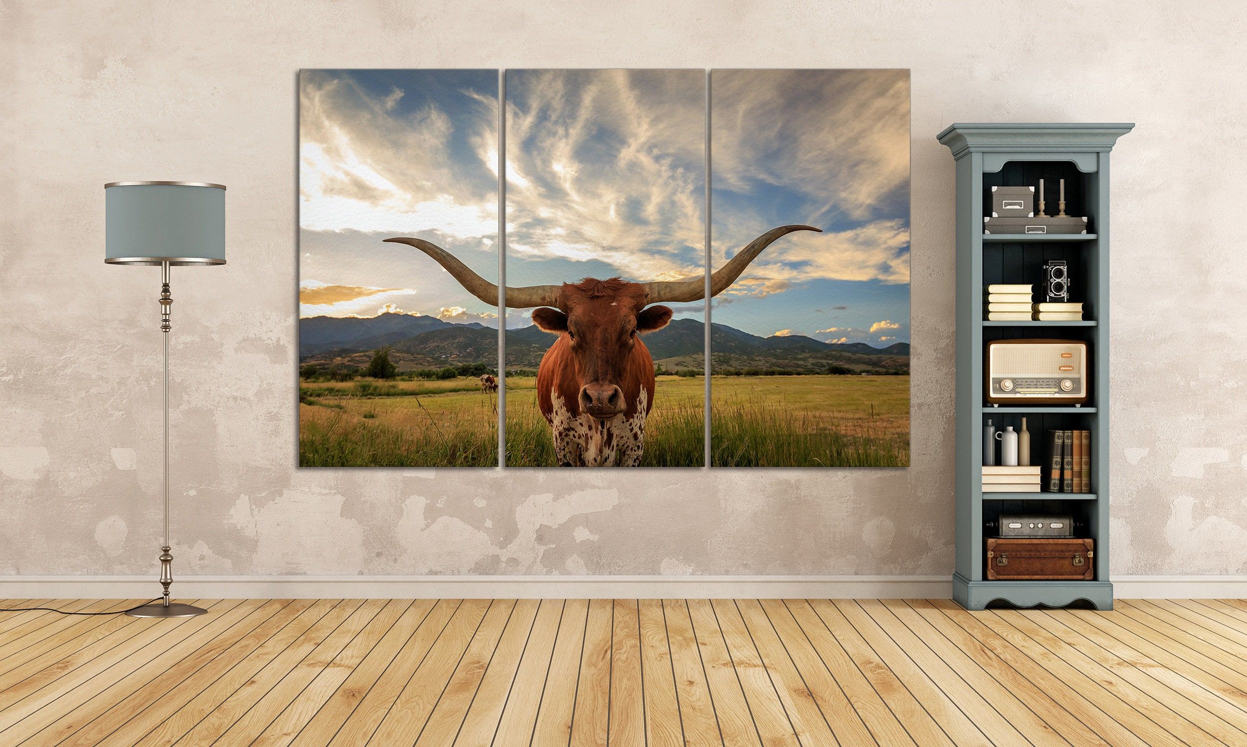 Texas Longhorn Steer Canvas Wall Art With Regard To Long Horn Wall Art (View 2 of 15)