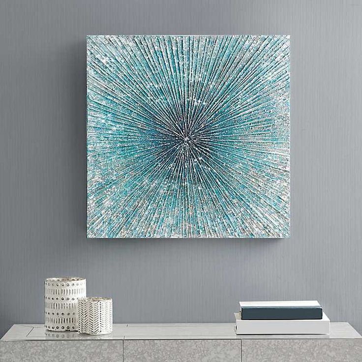 Textured Bursting Blue Star Canvas Art Print | Kirklands | Square Within Square Canvas Wall Art (View 2 of 15)