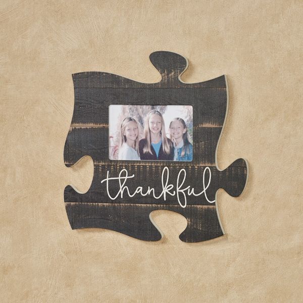 The Thankful Photo Frame Puzzle Piece Wall Art Displays Your Photograph For Puzzle Wall Art (View 4 of 15)