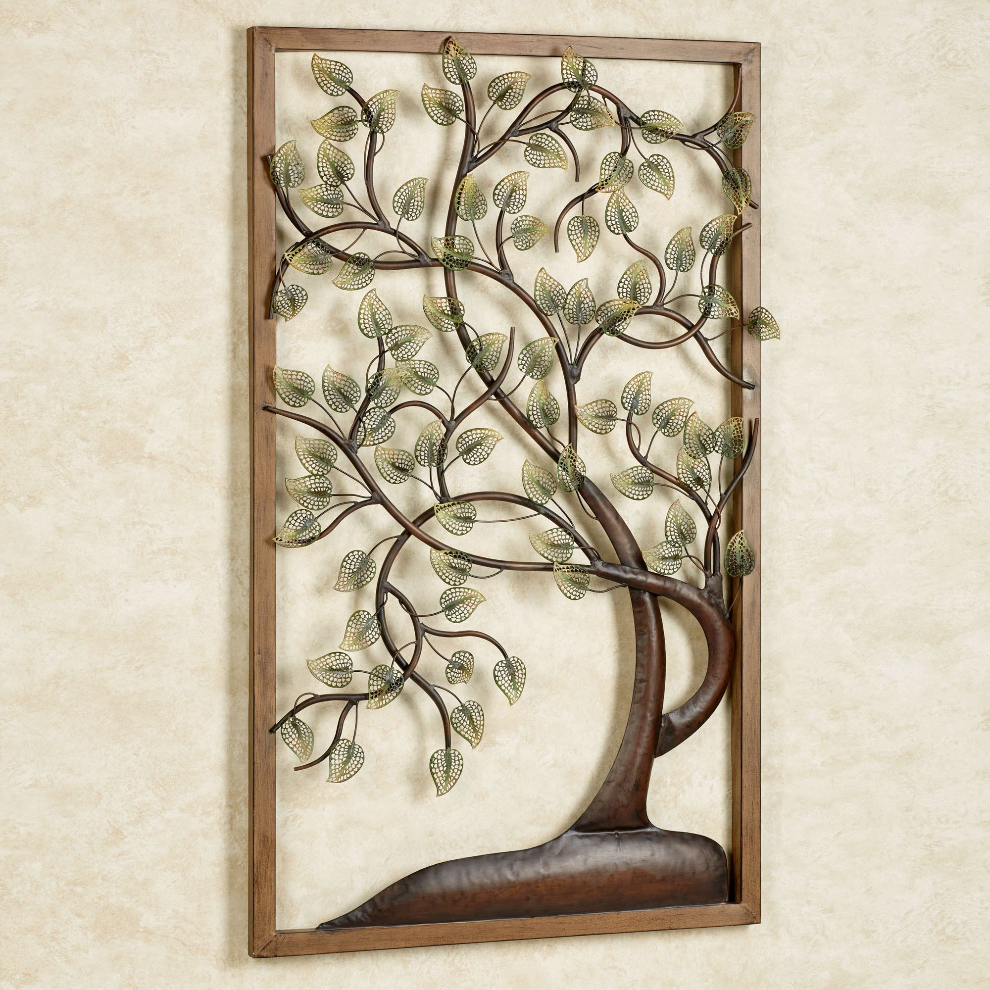 Timeless Tree Metal Wall Art Panel For Metallic Leaves Metal Wall Art (View 1 of 15)