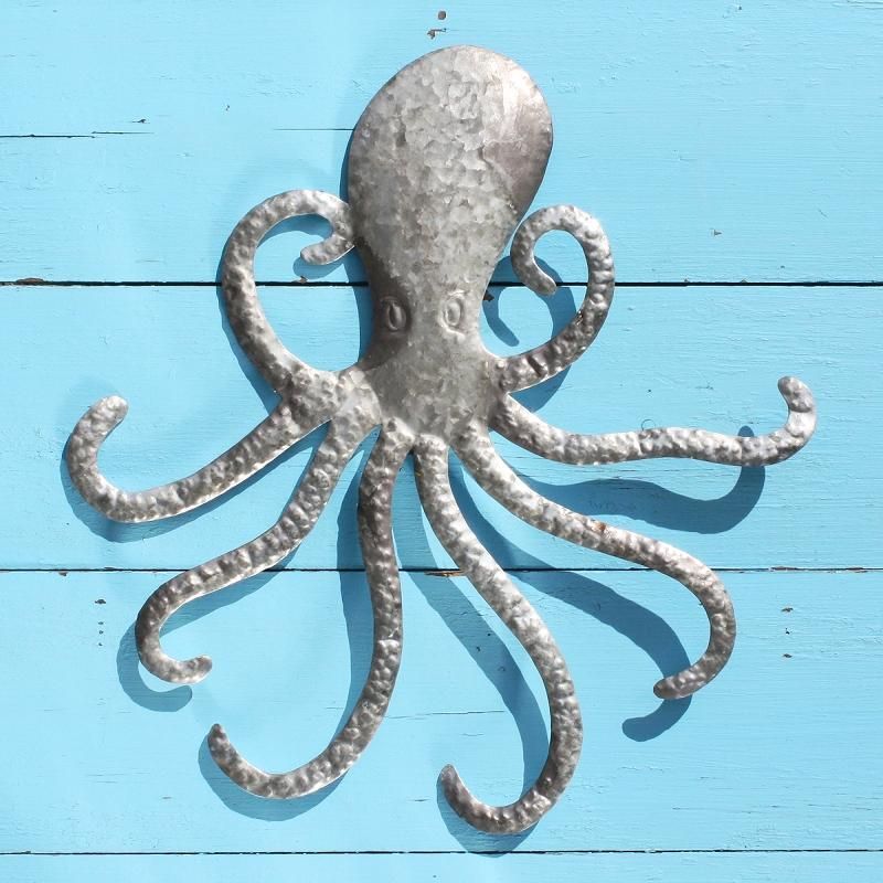 Tin Octopus | Metal Wall Hanging Pertaining To Octopus Metal Wall Sculptures (View 10 of 15)