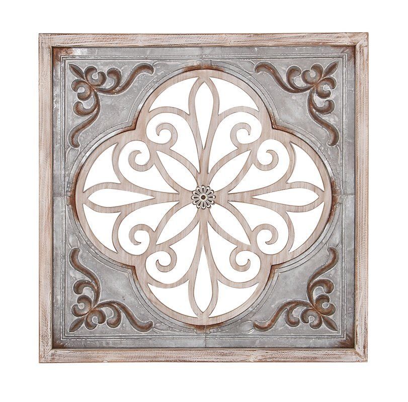 Traditional Wood Flourish Wall Décor | Square Wall Art, Metal Wall With Regard To Square Black Metal Wall Art (View 8 of 15)
