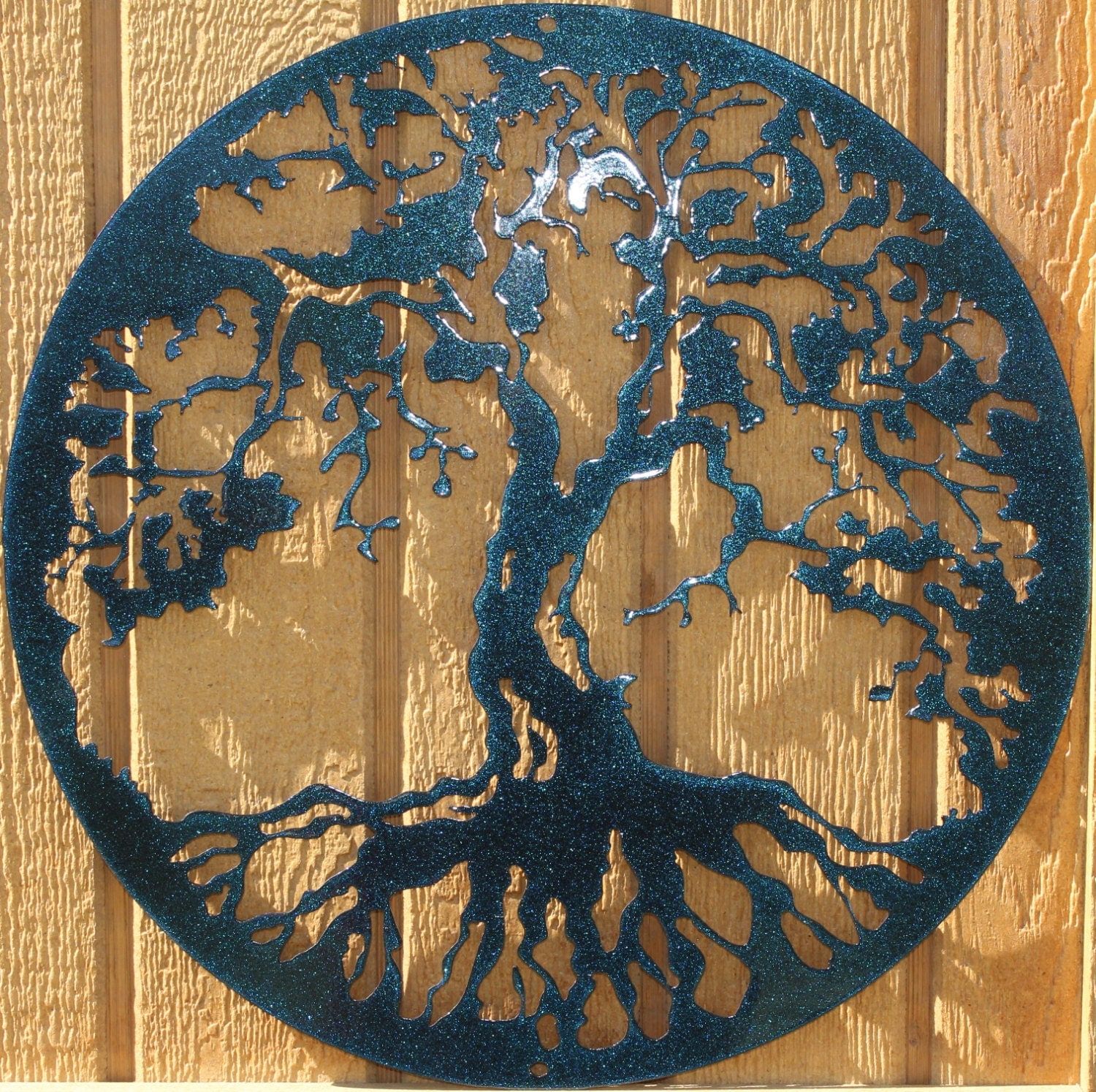 Tree Of Life Metal Wall Art Home Decor Color Changing Within Trees Silver Wall Art (View 8 of 15)