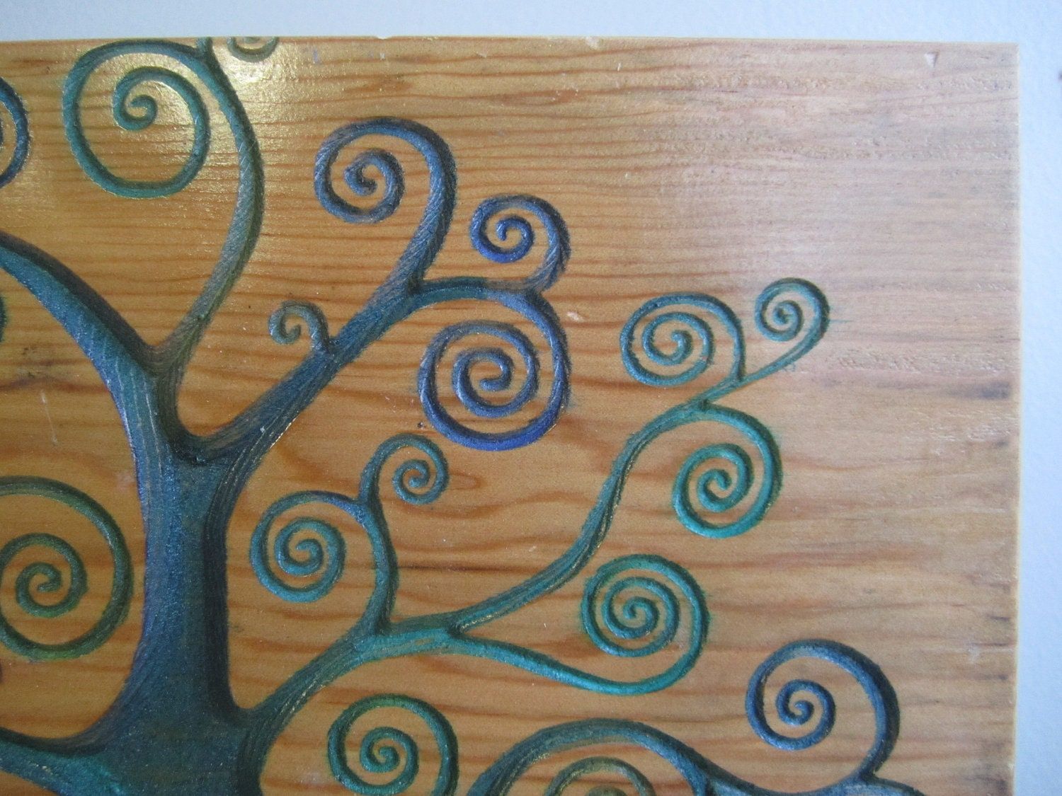 Tree Swirl Wood Carved Art Wall Hanging In Swirly Rectangular Wall Art (View 3 of 15)