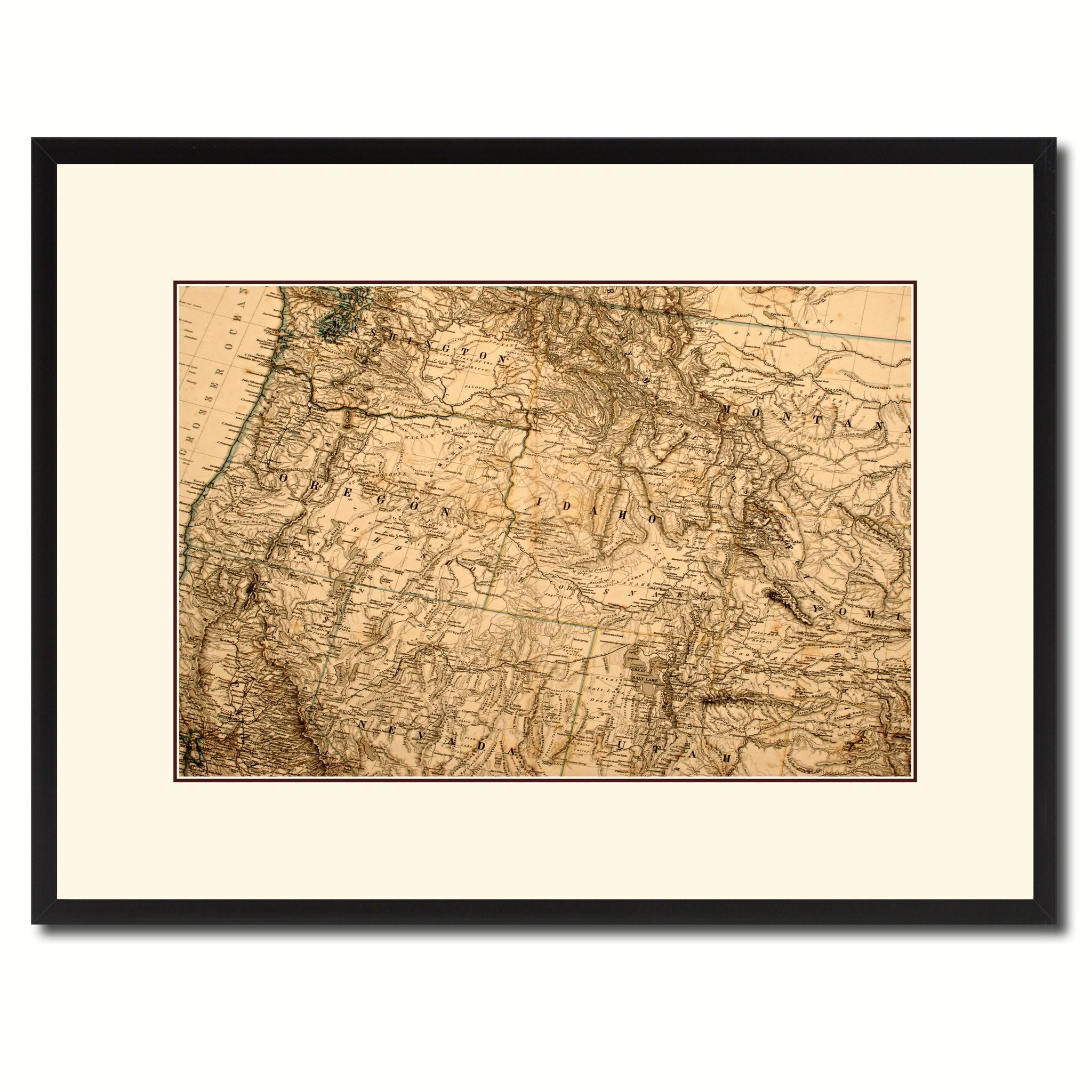 Us Pacific Northwest Vintage Antique Map Wall Art Home Decor Gift Ideas With Northwest Wall Art (View 9 of 15)