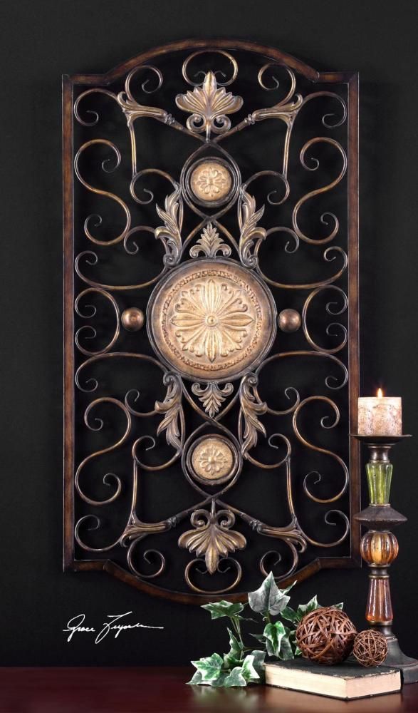 Uttermost Antiqued Gold Micayla Large Medallion Accent Metal Wall Art In Disks Metal Wall Art (View 13 of 15)