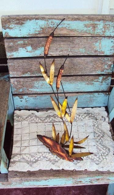 Vintage Art Sculpture Copper Brass Cattails Wall Hanging Jere With Regard To Cattails Wall Art (View 5 of 15)