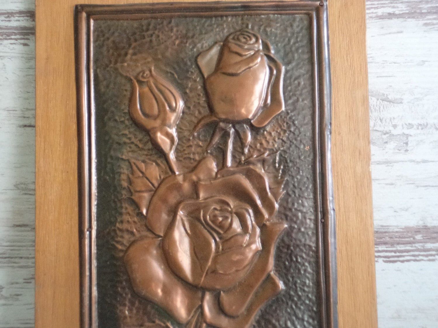 Vintage Copper Roses Wall Decor, Hand Hammered Copper Wall Decor, Roses Regarding Copper Metal Wall Art (View 15 of 15)