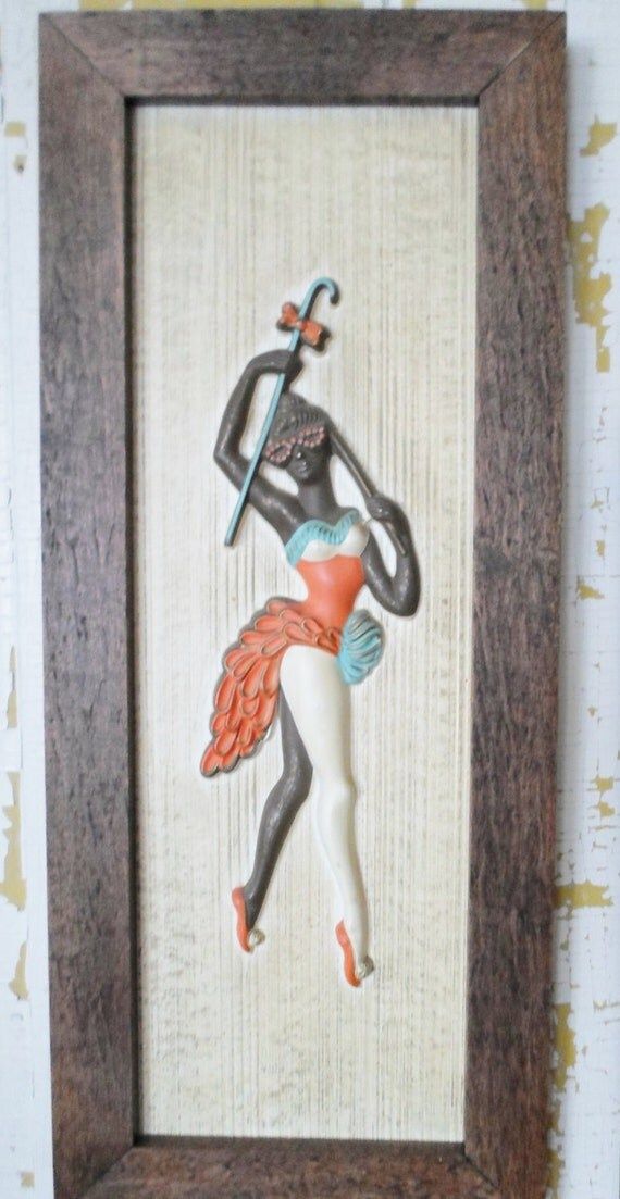Vintage Set Of Two Dancers Wall Hanging Art Mid Century Pertaining To Dancers Wall Art (View 3 of 15)