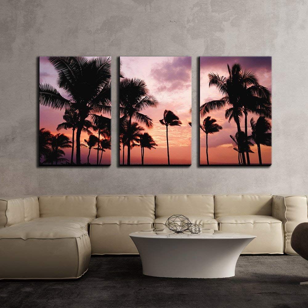 Wall26 3 Piece Canvas Wall Art – Tropical Landscape With Palm Trees At With Desert Palms Wall Art (View 12 of 15)