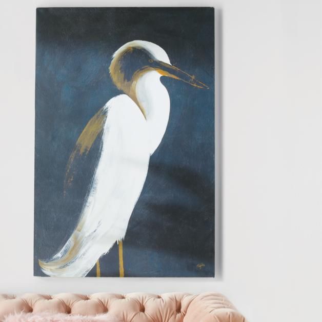 White Heron Artwork I | Bird Wall Art, Wall Art, Art Within Heron Bird Wall Art (View 15 of 15)
