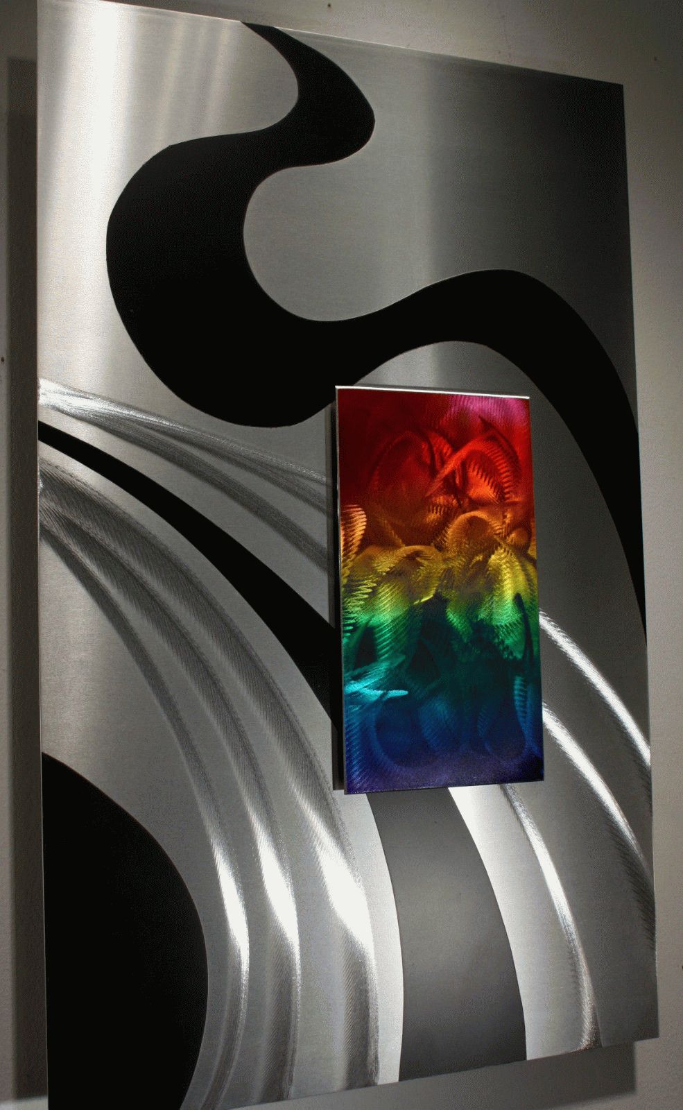 Wilmos Kovacs – Modern Abstract Unique Metal Sculpture Rainbow Art Wall For Sparks Metal Wall Art (View 10 of 15)