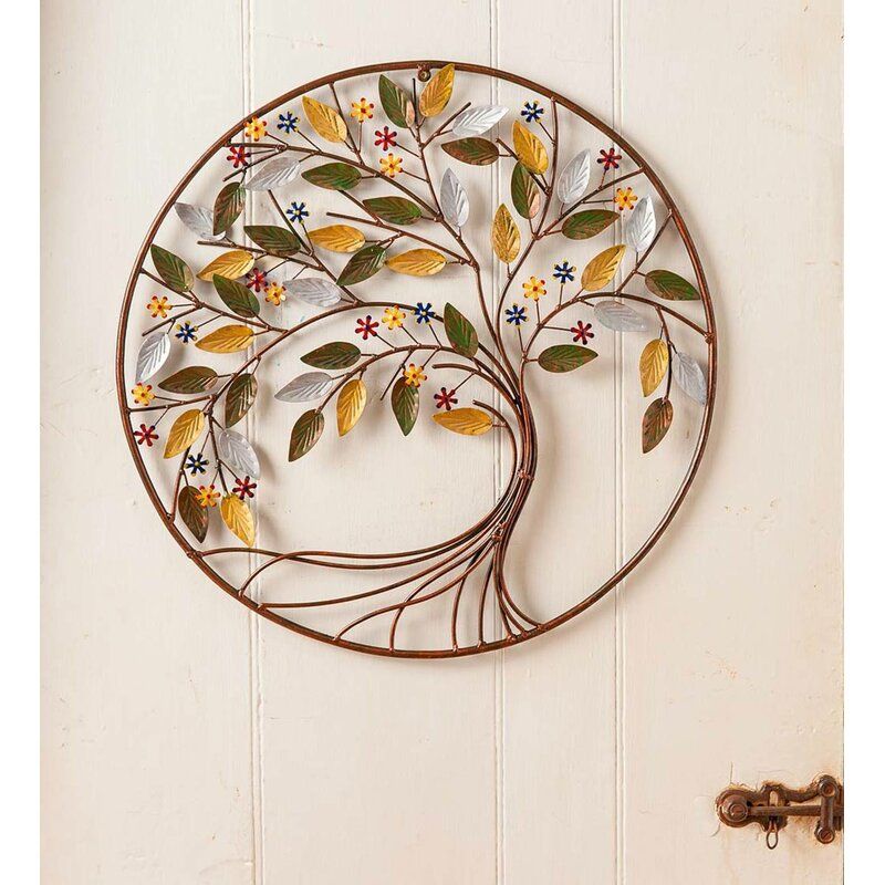 Wind & Weather Round Metal Tree Wall Décor & Reviews | Wayfair For Spiral Circles Metal Wall Art (View 2 of 15)