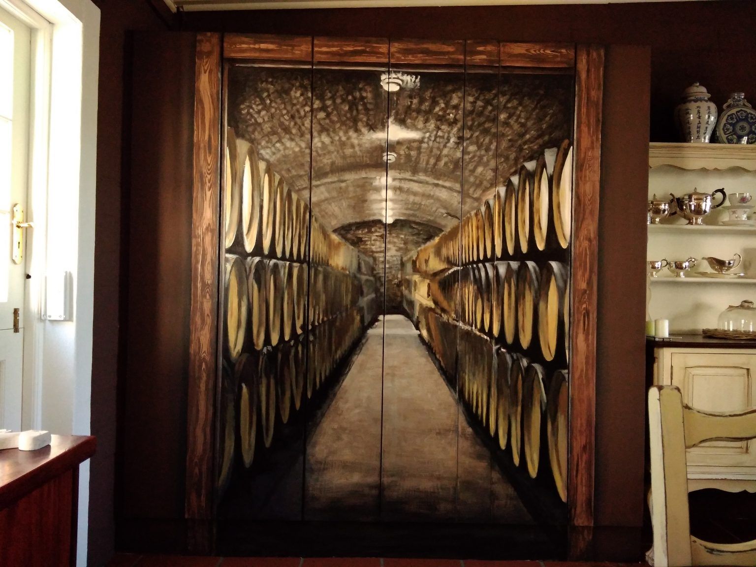 Wine Cellar Cupboard Mural – Mural Wall Art Intended For Wine Wall Art (View 10 of 15)