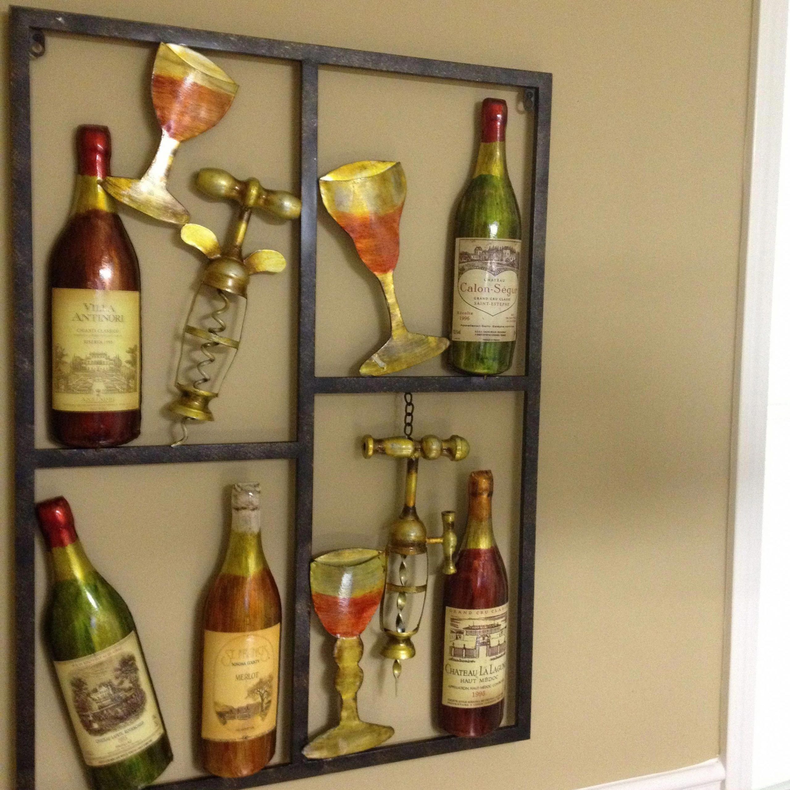 Wine Metal Wall Art For The Kitchen #Tuscandecor | Wine Decor Kitchen Inside Wine Wall Art (View 4 of 15)