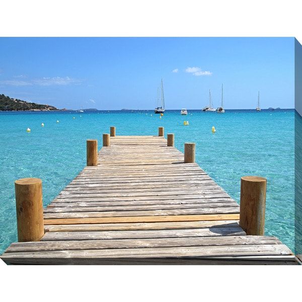 "Wood Pier On The Beach" Giclee Print Canvas Wall Art – Overstock Pertaining To Pier Wall Art (View 10 of 15)