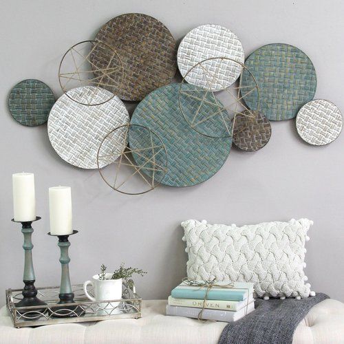 Woven Texture Metal Plate Wall Decor | Plate Wall Decor, Wall Decor Within Textured Metallic Wall Art (View 5 of 15)