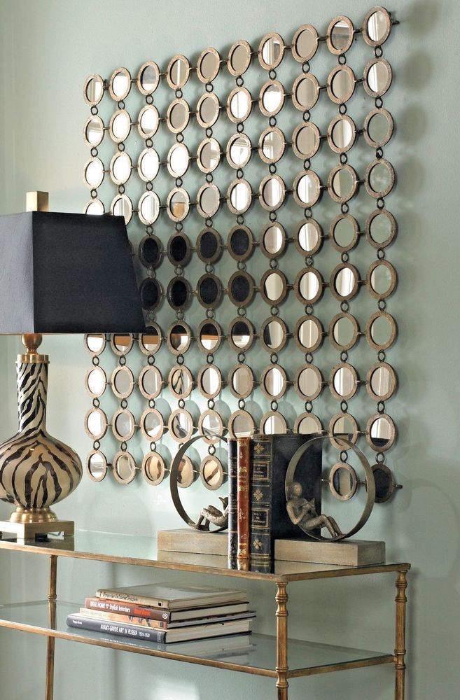Xl Anthropologie Replica Wall Mirror Hand Forged Circles Metal Art With Glossy Circle Metal Wall Art (View 4 of 15)