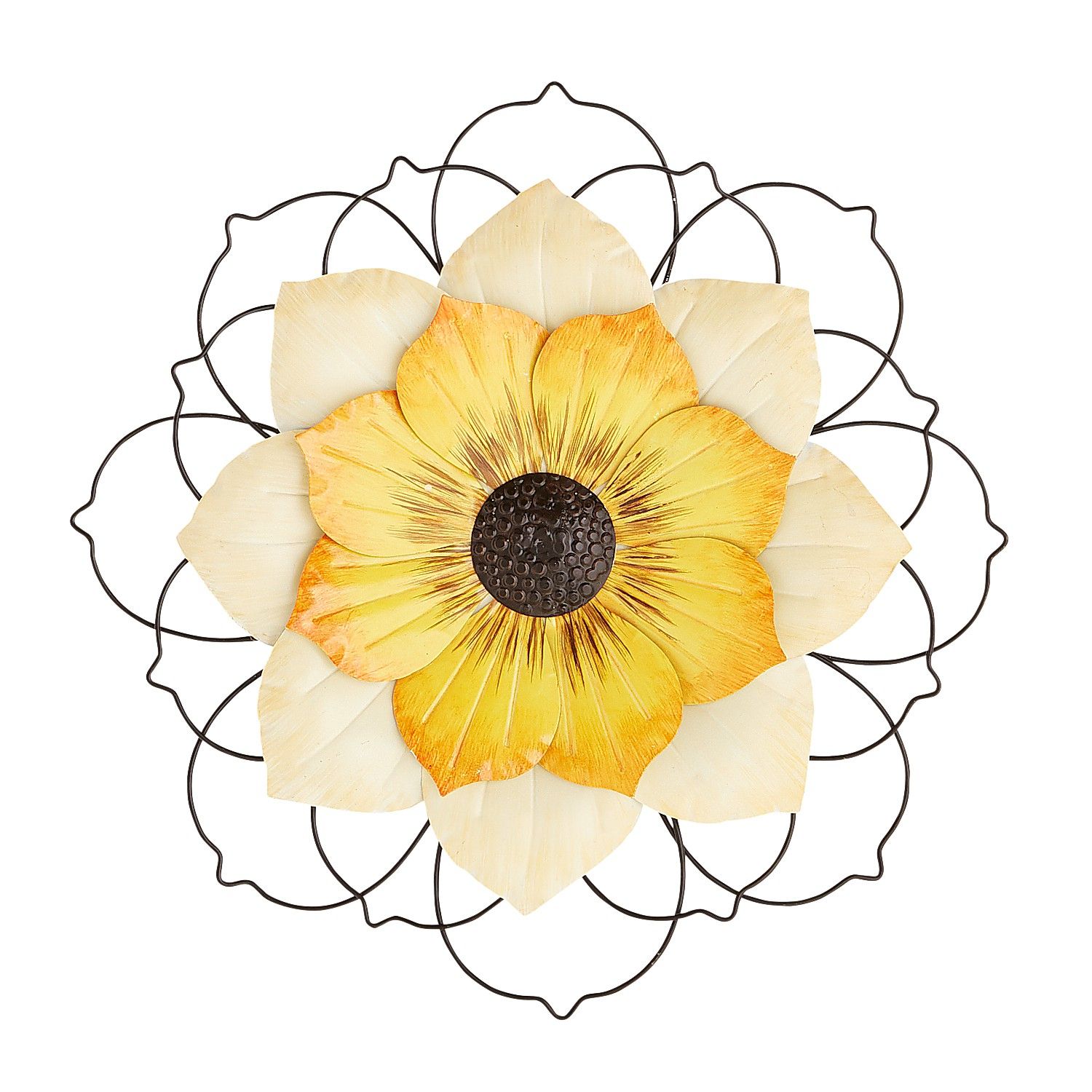 Yellow Flower Metal Wall Decor – Pier1 With Crestview Bloom Wall Art (View 9 of 15)