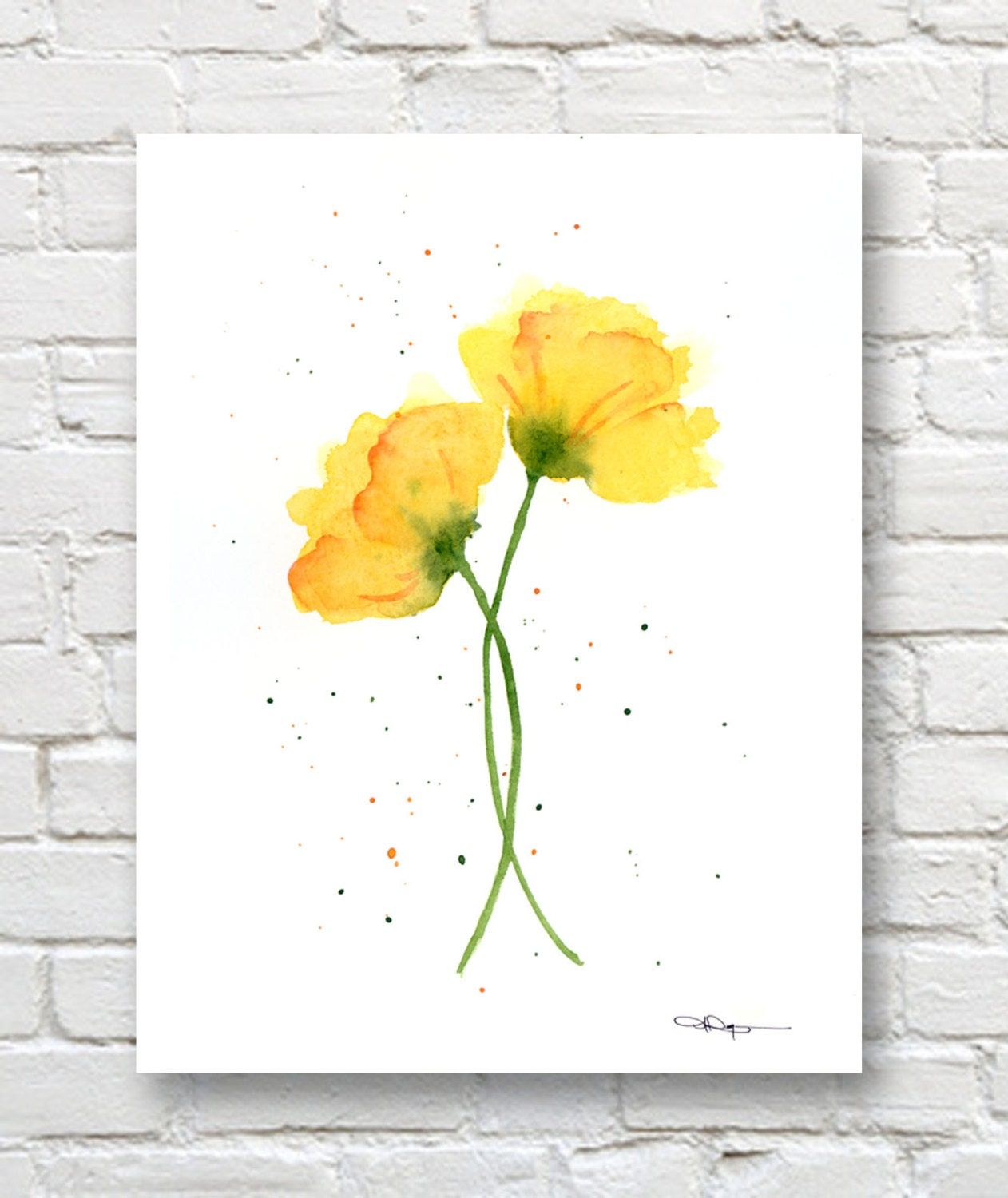 Yellow Poppies Art Print Flower Wall Decor Floral Within Yellow Bloom Wall Art (View 7 of 15)