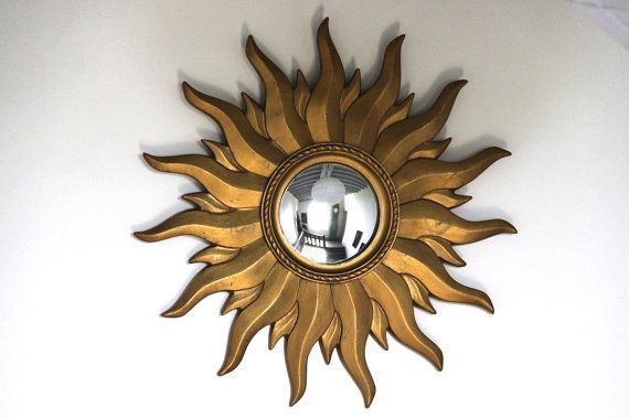 Your Place To Buy And Sell All Things Handmade | Gold Sunburst Mirror Pertaining To Twisted Sunburst Metal Wall Art (View 1 of 15)