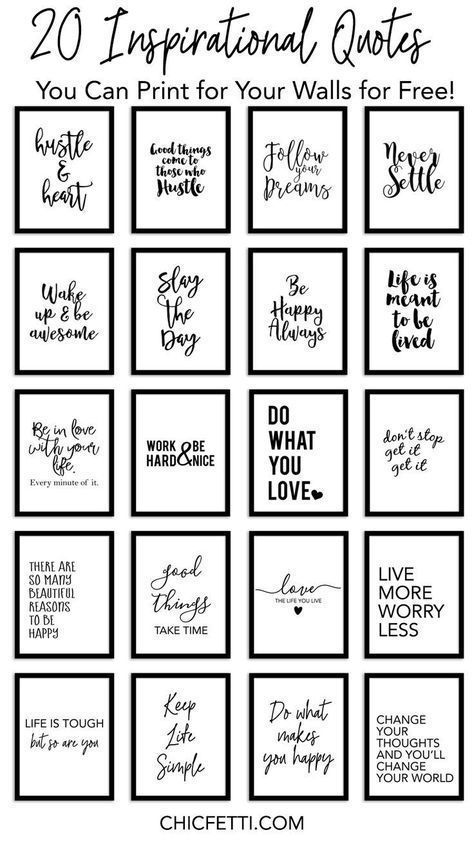 20 Inspirational Quotes You Can Print For Your Walls For Free! – Chicfetti  | Inspirational Quotes, Free Printable Quotes, Printable Inspirational  Quotes For Motivational Quote Wall Art (View 9 of 15)