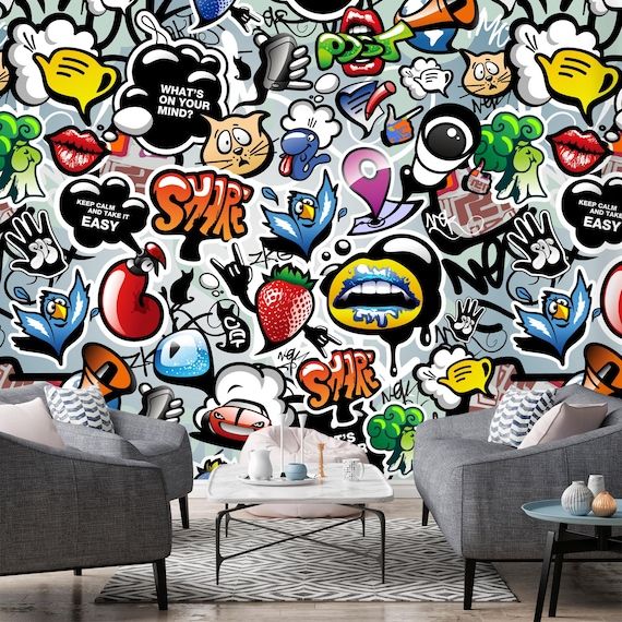 3d Hip Hop Graffiti Wall Art 260removable Wallpaper Self – Etsy With Regard To Hip Hop Design Wall Art (View 4 of 15)