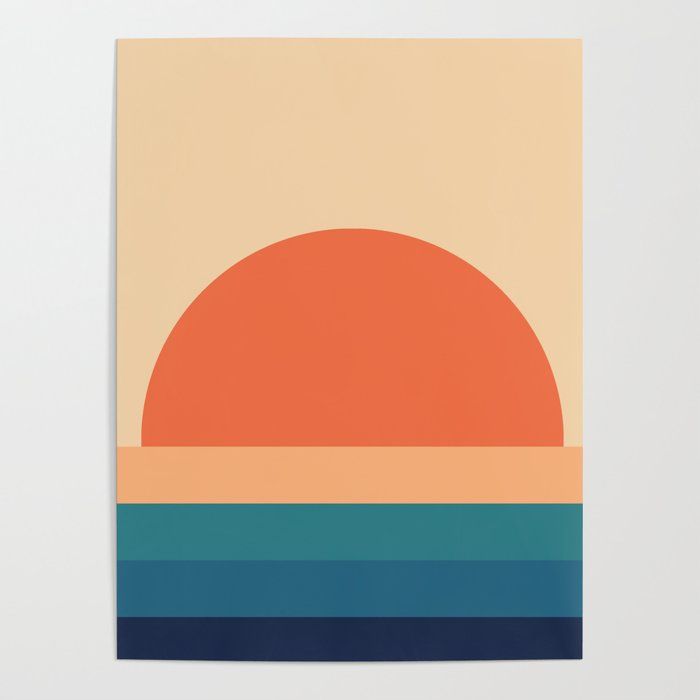 70's Retro Sunset Postercolour Poems Ii | Society6 Throughout 70s Retro Wall Art (View 12 of 15)