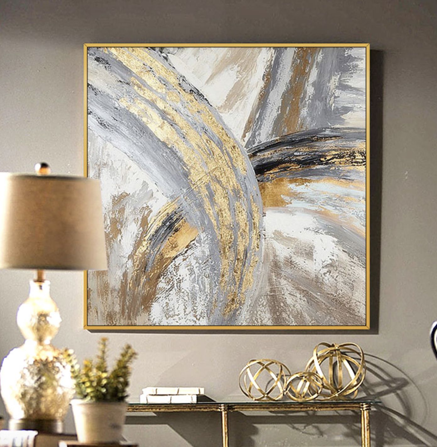 75x75cm Handmade Gold Framed Gold Color Modern Decoration Wall Art On Canvas  – Buy Wall Art On Canvas,decoration Wall Art On Canvas,modern Wall Art On  Canvas Product On Alibaba Regarding Golden Wall Art (View 7 of 15)