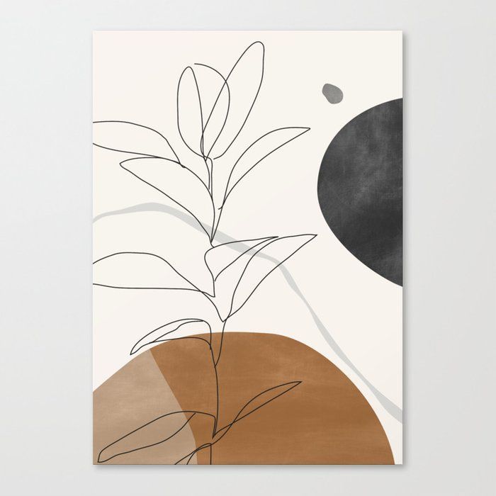Abstract Art /minimal Plant Canvas Printthindesign | Society6 |  Affiliate Link | Boho Painting, Plant Art Print, Abstract In Abstract Plant Wall Art (View 6 of 15)