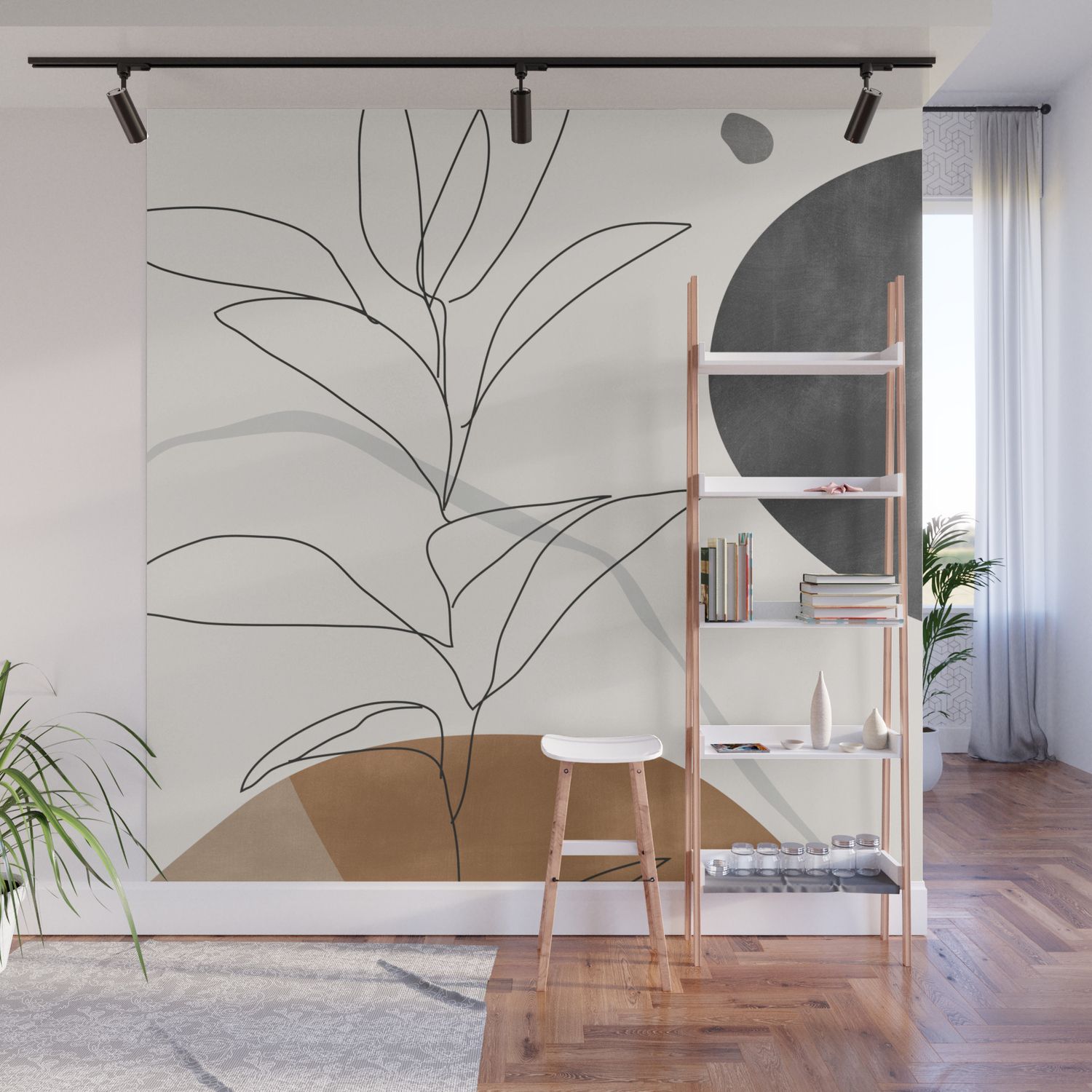 Abstract Art /minimal Plant Wall Muralthingdesign | Society6 Within Abstract Plant Wall Art (View 7 of 15)