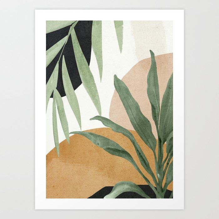 Abstract Art Tropical Leaves 4 Art Printthingdesign | Society6 With Regard To Abstract Tropical Foliage Wall Art (View 2 of 15)