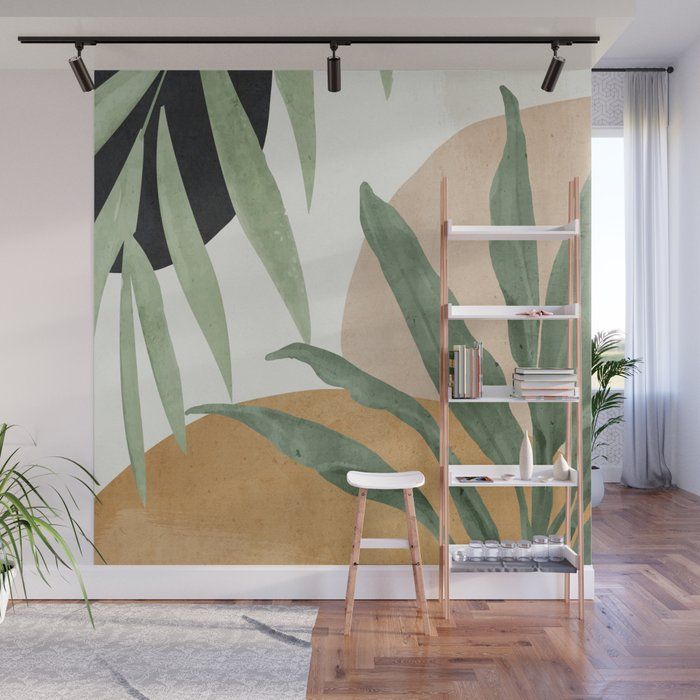 Abstract Art Tropical Leaves 4 Wall Muralthingdesign | Society6 Within Abstract Tropical Foliage Wall Art (View 3 of 15)