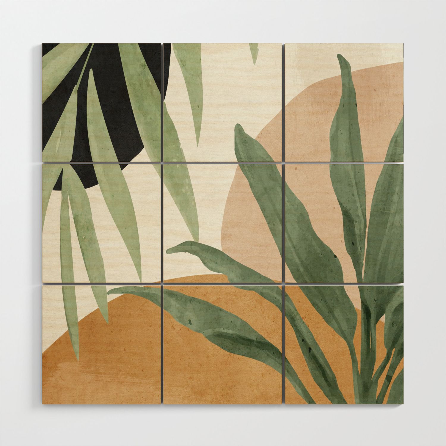 Abstract Art Tropical Leaves 4 Wood Wall Artthingdesign | Society6 In Tropical Leaves Wall Art (View 14 of 15)