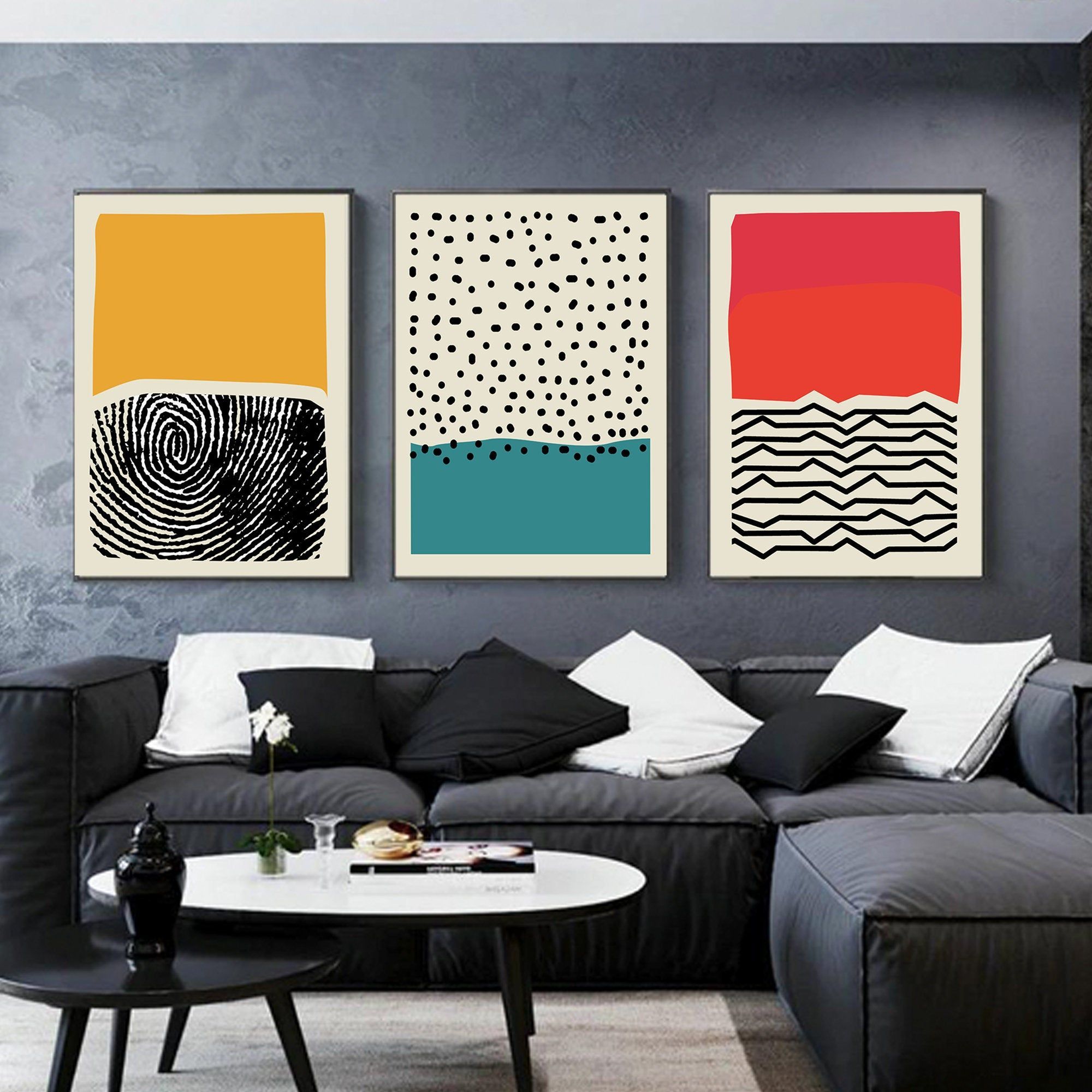 Abstract Color Block Wall Art, Set Of 3 Home Decor, Digital Download  Printable Art For Housewarming Gift | Tableau Géométrique, Photo Salon,  Maison Moderne Interieur Pertaining To Color Block Wall Art (View 3 of 15)