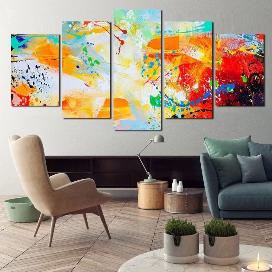 Abstract Color Graffiti 5 Pieces Canvas Painting Hd Prints Modern Fashion  Wall Art Posters Modular Pictures Home Decor Unframed – Painting &  Calligraphy – Aliexpress Within Graffiti Style Wall Art (View 15 of 15)
