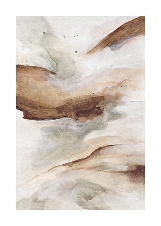 Abstract Flow No2 Poster – Abstract Painting Brown – Desenio.co (View 8 of 15)