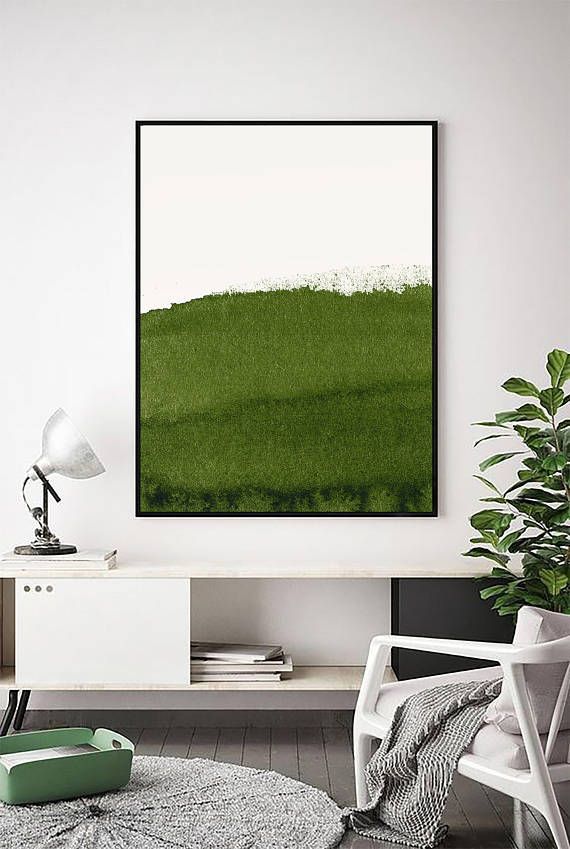 Abstract Green Print. Sage Green Art Print. Olive Green. Forest Green Wall  Art. Minimal. Minimalist Print (View 2 of 15)