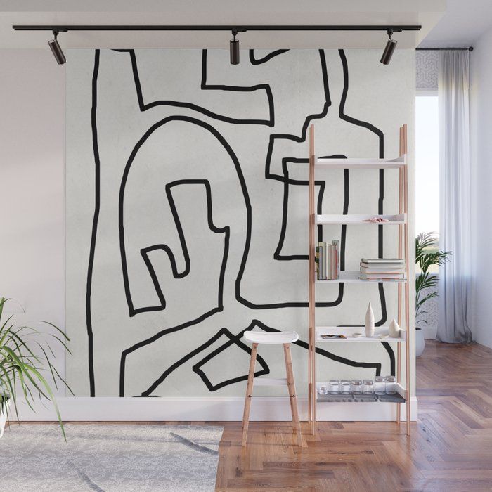 Abstract Line Art Wall Muralthingdesign | Society6 Pertaining To Lines Wall Art (View 13 of 15)
