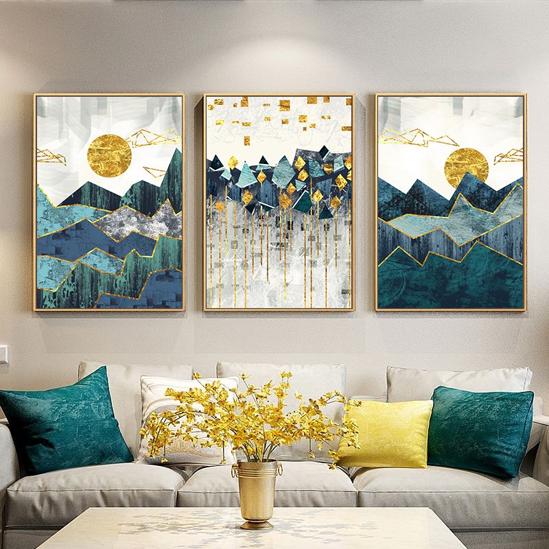 Abstract Mountain Landscape Wall Art Canvas Painting – Casa Cultures Pertaining To Mountains Wall Art (View 15 of 15)