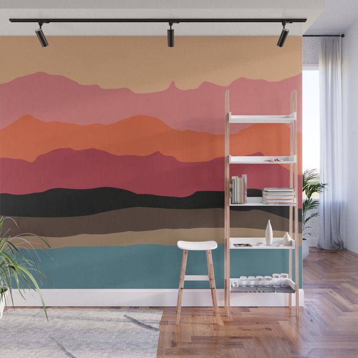 Abstract Mountains And Hills Wall Muraljoao Bizarro | Society6 Within Mountains And Hills Wall Art (View 12 of 15)