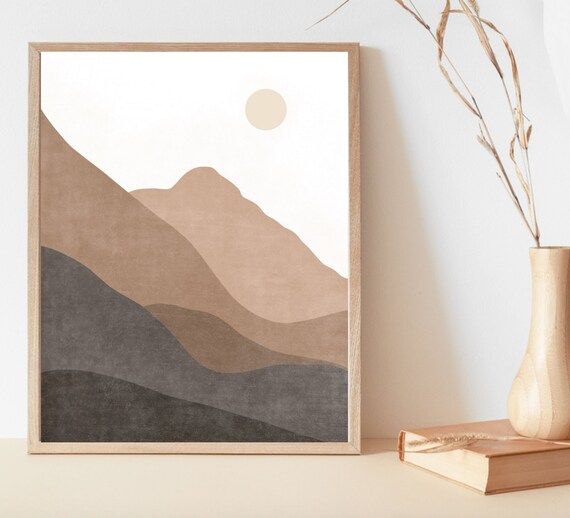 Abstract Mountains Print Landscape Art Print Boho Wall Art – Etsy Intended For Mountains And Hills Wall Art (View 14 of 15)