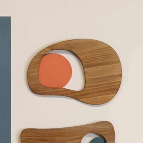 Abstract Wood Metal Asymmetrical Wall Art Mid Century Modern Decor  Brown/orange | Ebay With Regard To Abstract Modern Wood Wall Art (View 15 of 15)