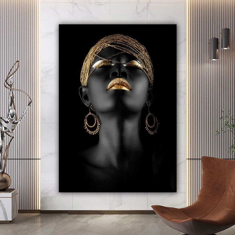 African Woman Portrait Print,black Beauty Woman, Ethnic Art, Black Home  Decor, Black African Art, Black Women Wall Art Pertaining To Female Wall Art (View 3 of 15)